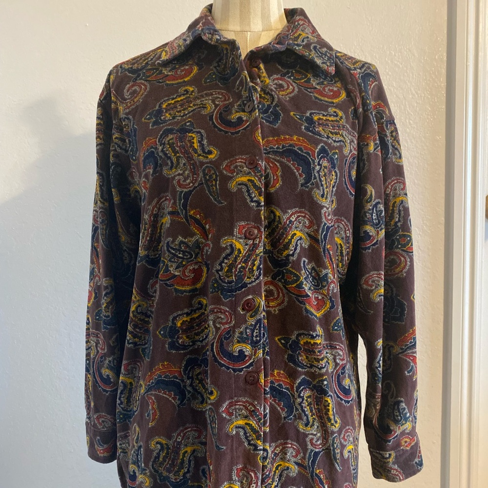 90s Vintage Soft Paisley Button-down Medium